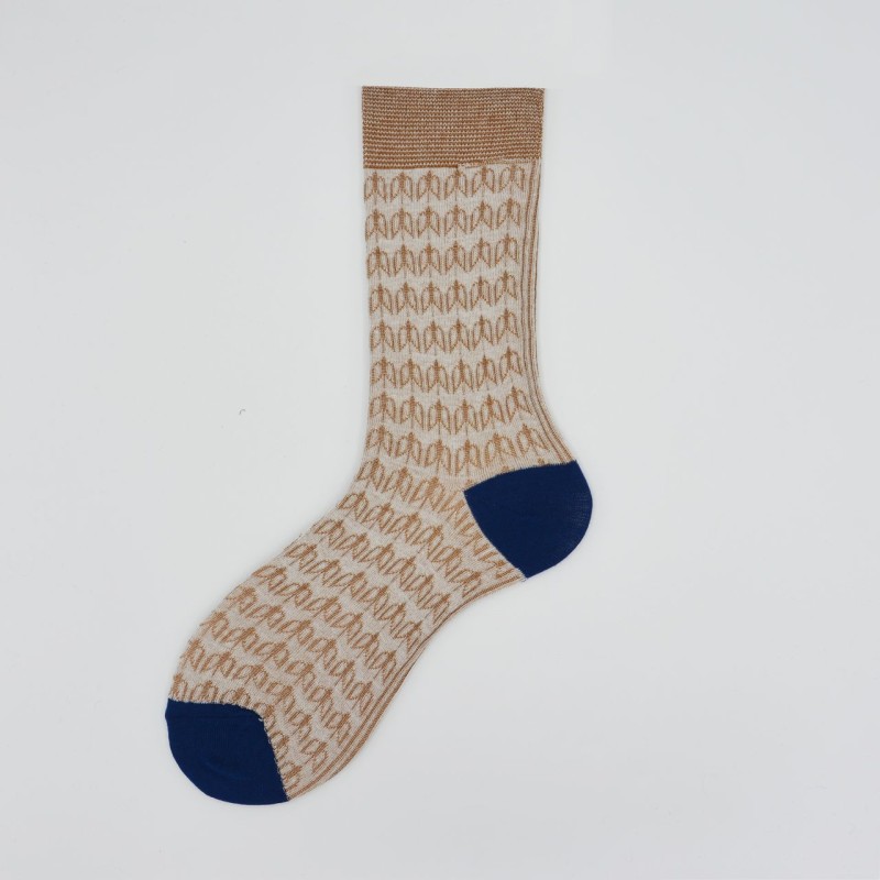 Calza corta in cotone in fantasia con...