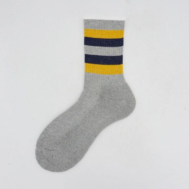 Calza corta in spugna di cotone con polso a righe Hiroko