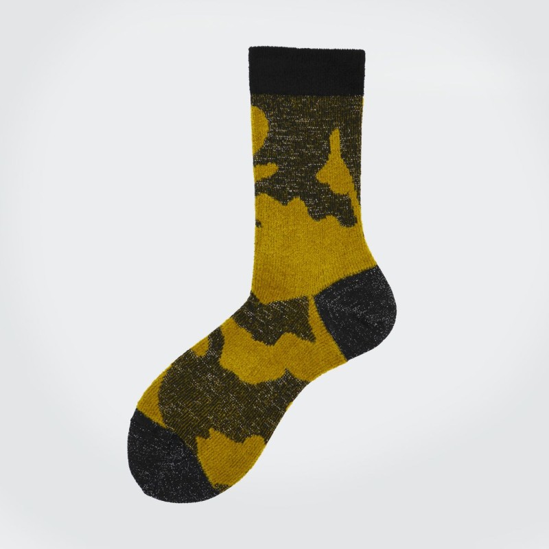 Calza corta in cotone e lurex a...