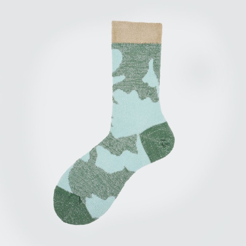 Calza corta in cotone e lurex a...