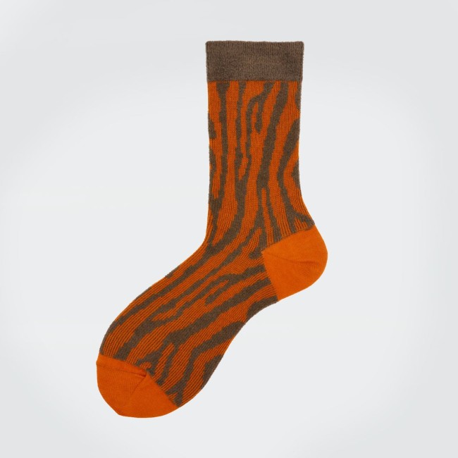 Calza corta in cotone e ciniglia effetto zebrato Kendall 2
