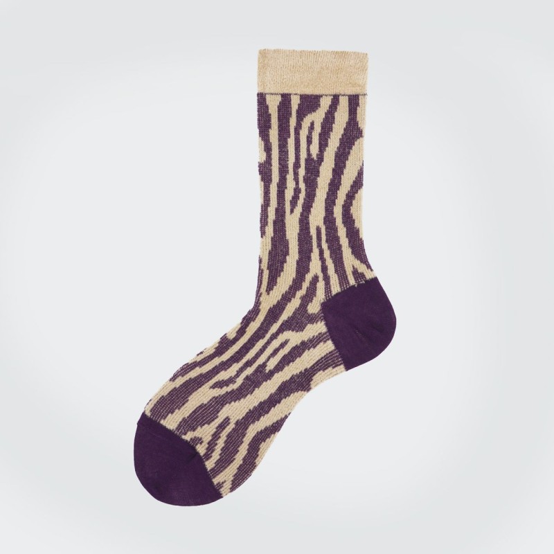 Calza corta in cotone e ciniglia...