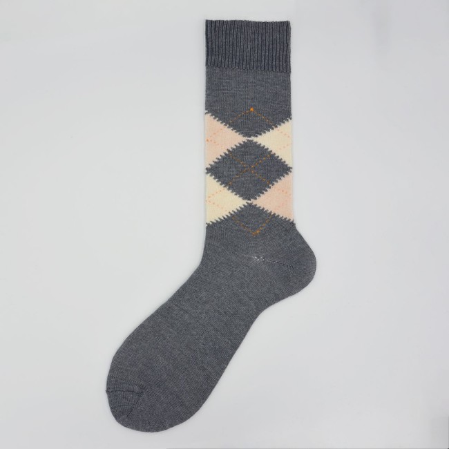 Calza corta in lana vergine con motivo argyle Renè 2