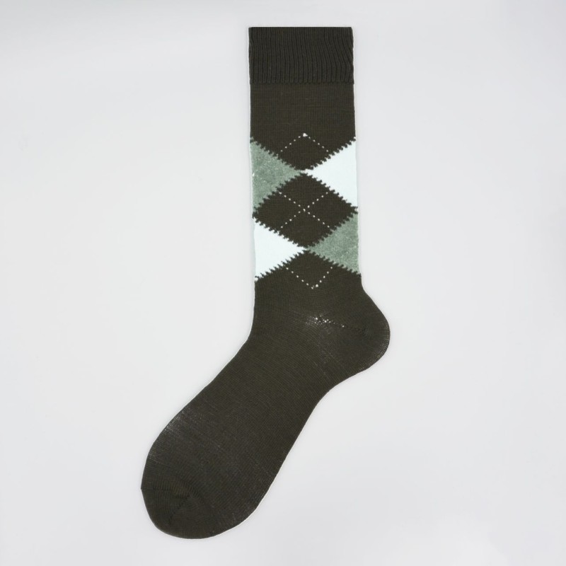 Calza corta in lana vergine con...