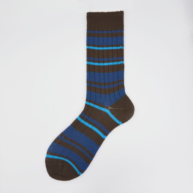 Calza corta in lana vergine a righe Andre