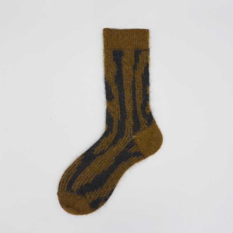 Calza corta in mohair e lana vergine...