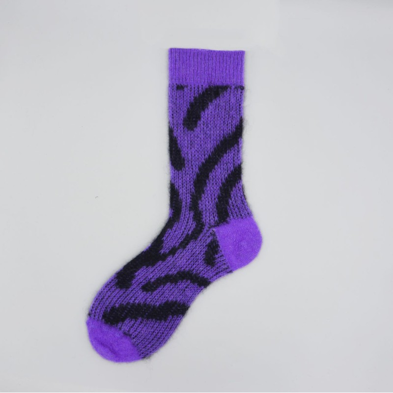 Calza corta in mohair e lana vergine...