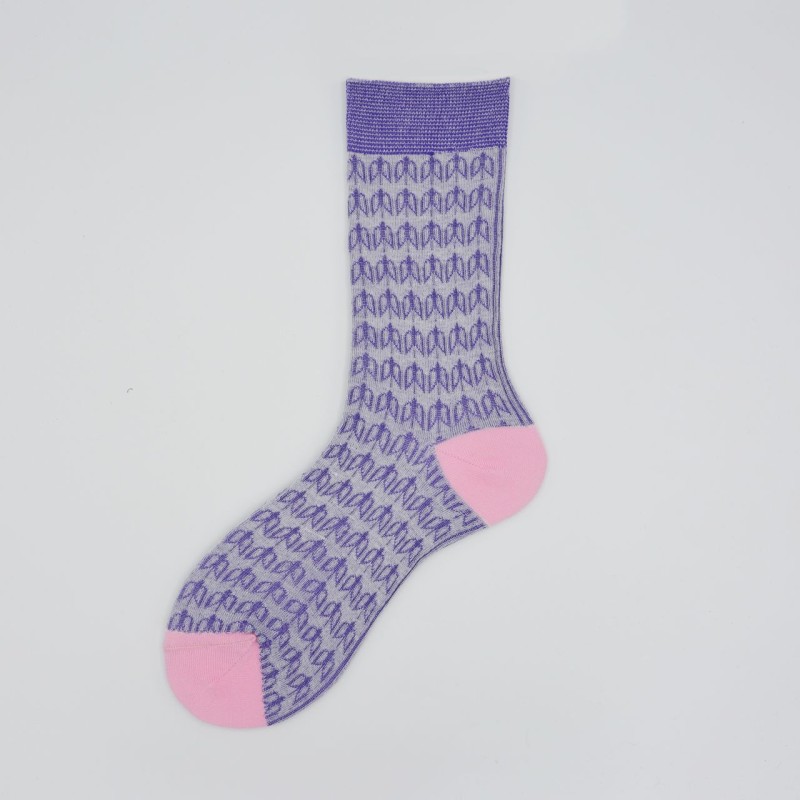 Calza corta in cotone in fantasia con...