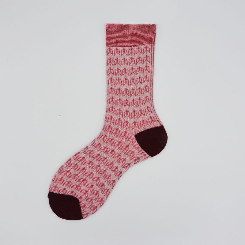 Calza corta in cotone in fantasia con...