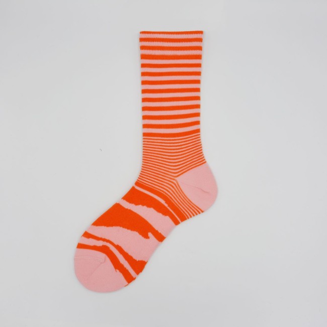 Calza corta in cotone a righe miste Jean 2