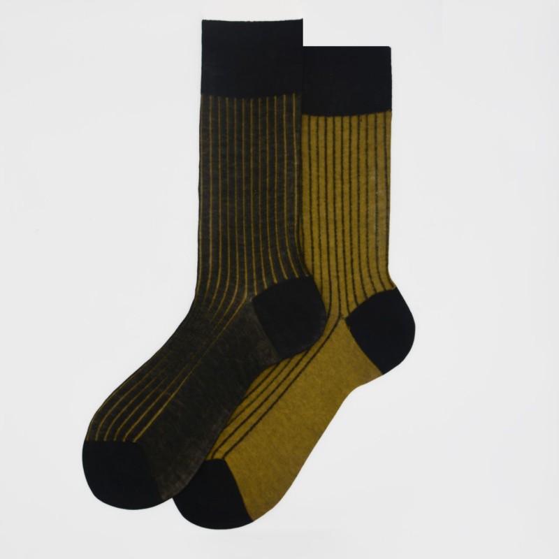 Calza corta in cotone a costa con...