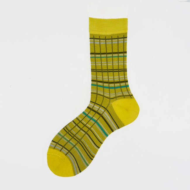 Calza corta in cotone con righe orizzontali MImosa