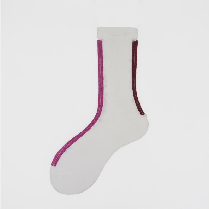 Calza corta in cotone con linea in...