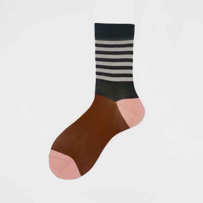 Calza corta in cotone con fantasia...