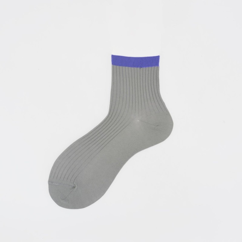 Calzino corto in cotone con polsino a...