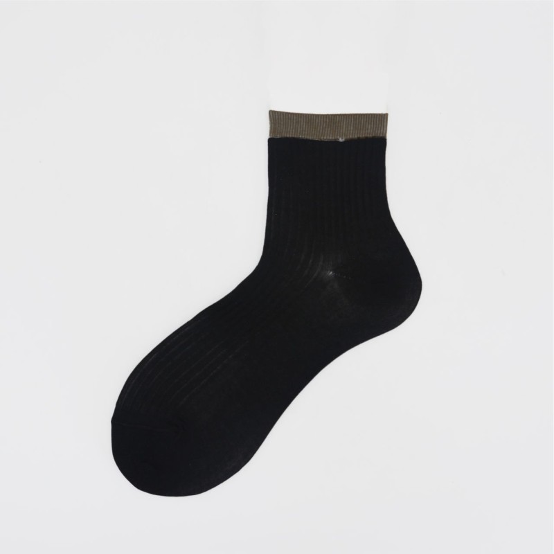 Calzino corto in cotone con polsino a...