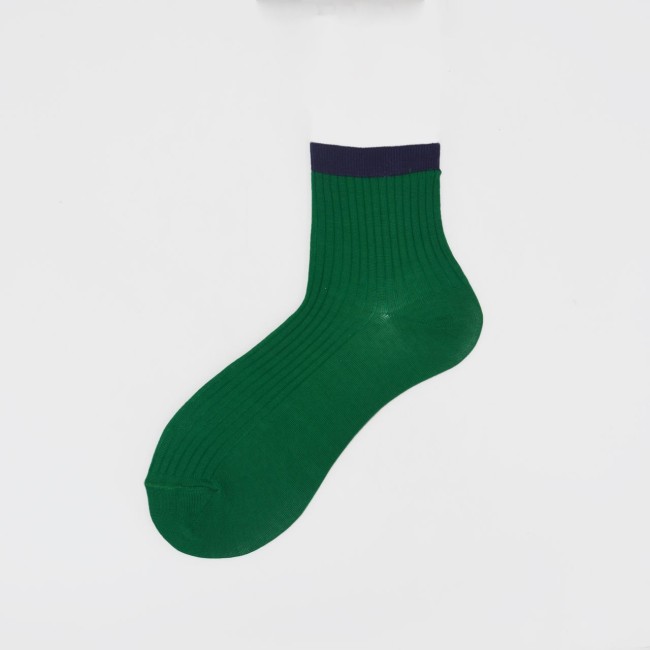 Calzino corto in cotone con polsino a contrasto Libra 2