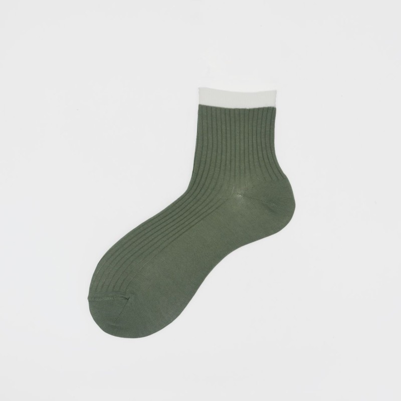 Calzino corto in cotone con polsino a...