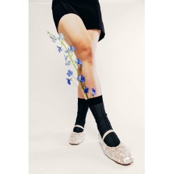 Calza corta in cotone con costa a contrasto Mamma