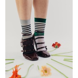 Calza corta in cotone con fantasia color block Camerelle