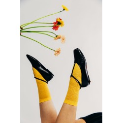 Calza corta in cotone con motivo broccato Smilace