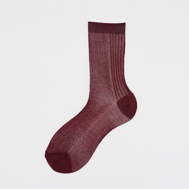 Calza corta in viscosa lurex tinta...