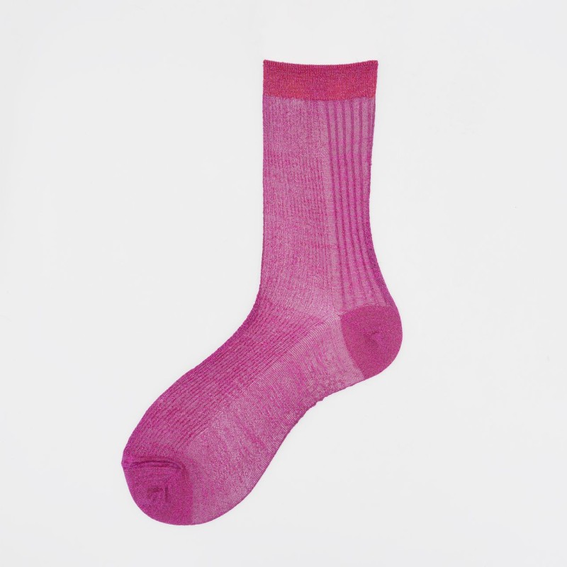 Calza corta in viscosa lurex tinta...