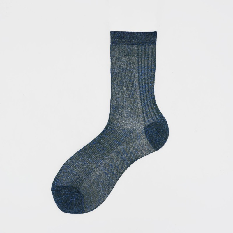 Calza corta in viscosa lurex tinta...