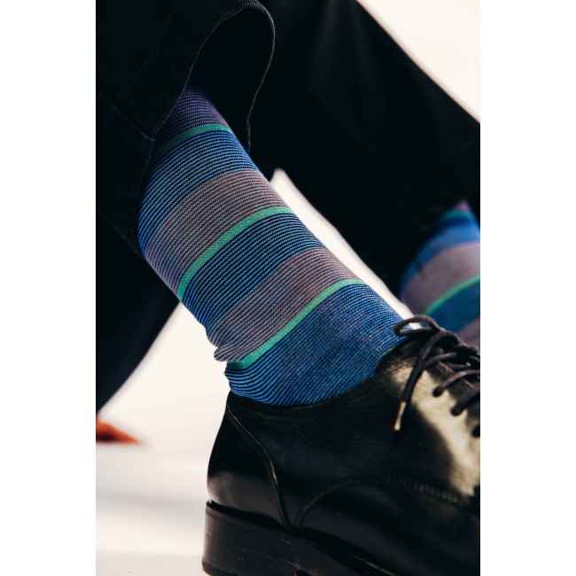 Calza corta in cotone a righe sottili Bonsai