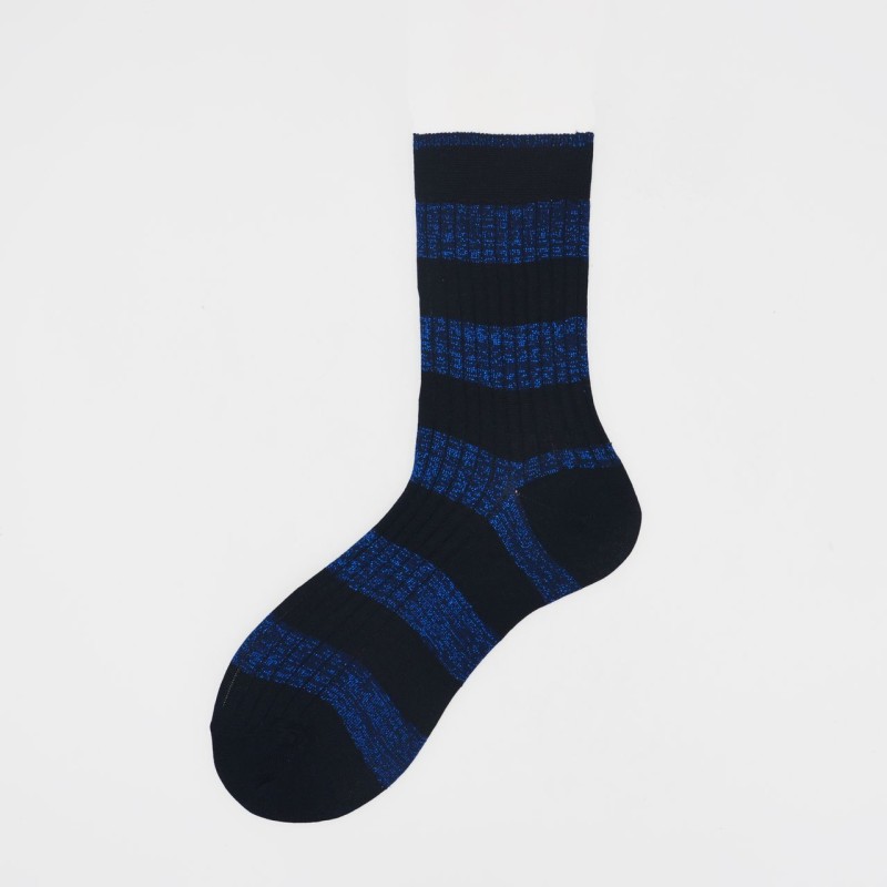 Calza corta in cotone e lurex a...