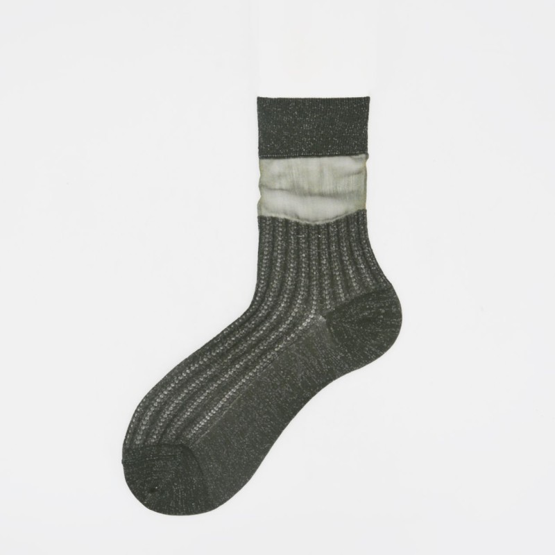 Calza corta in cotone traforato e...