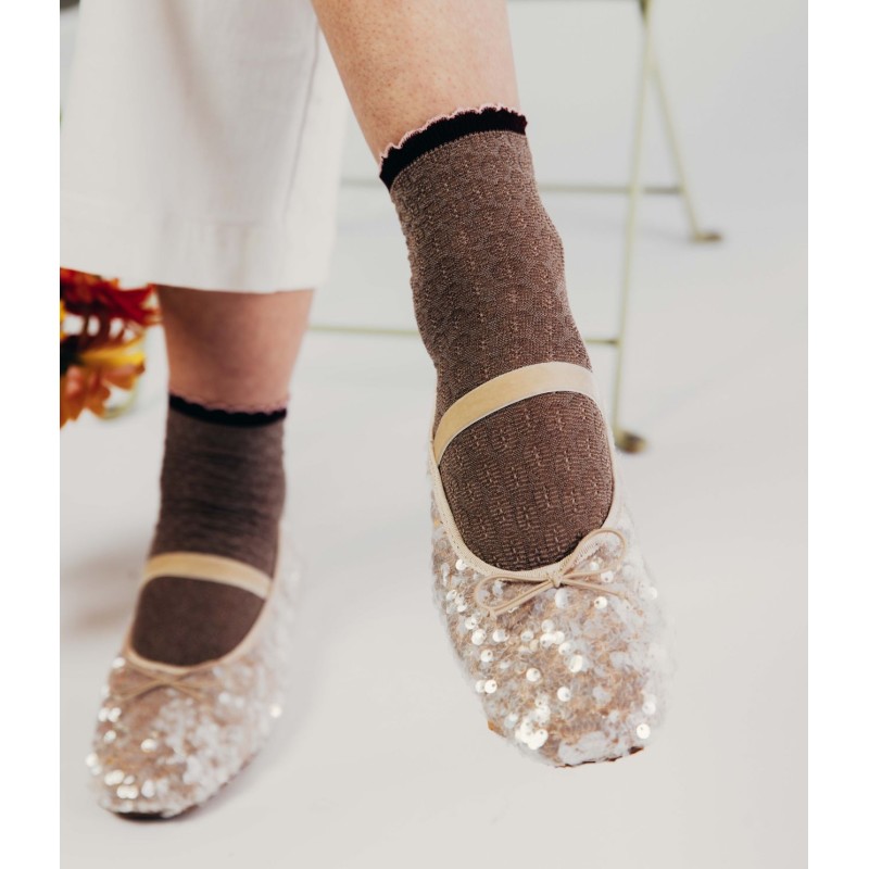 Calza corta in cotone con polso...