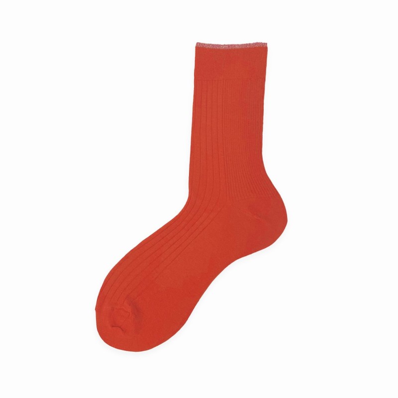 Calza corta in misto cashmere a costa...