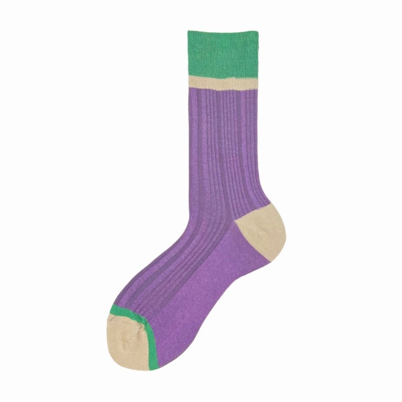 Calza corta in misto cashmere coste...