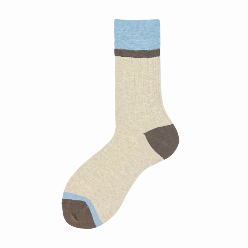 Calza corta in misto cashmere coste...