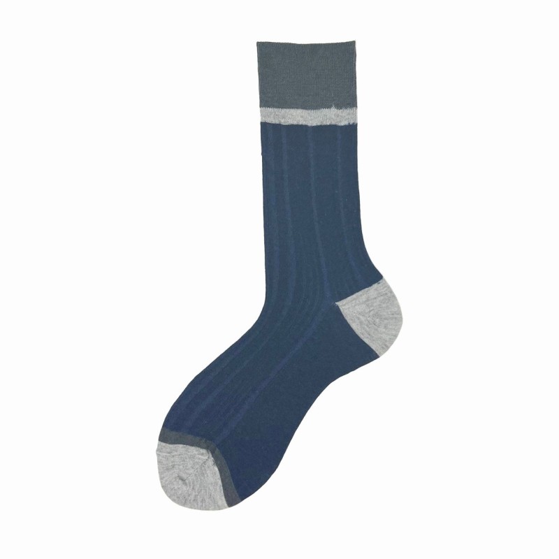 Calza corta in misto cashmere coste...