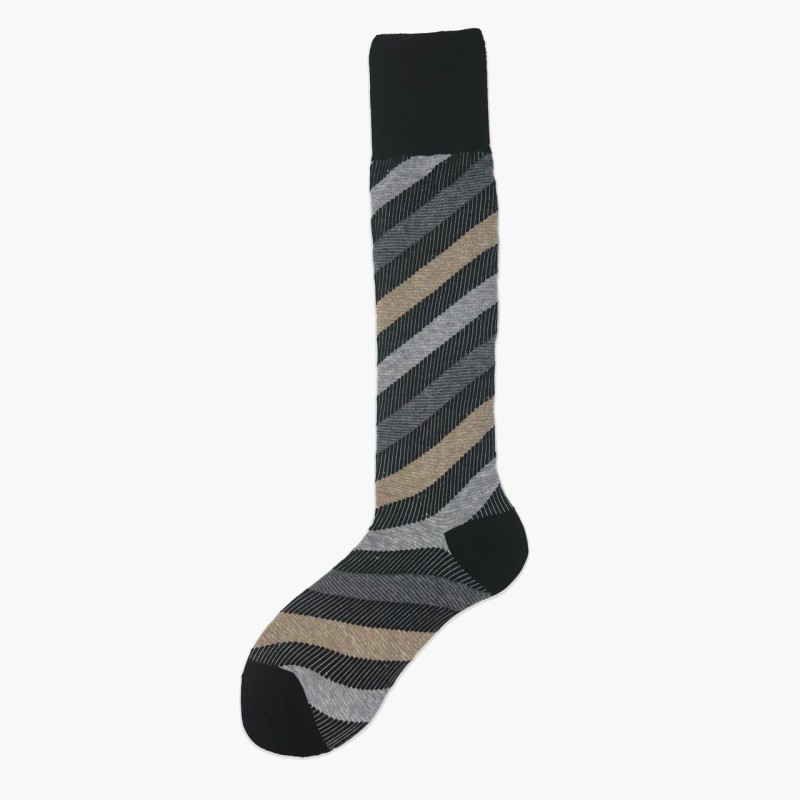 Calza lunga in misto cashmere a righe...