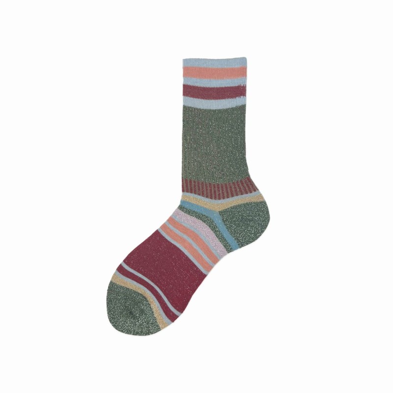 Calza corta in cotone a righe Chapo'