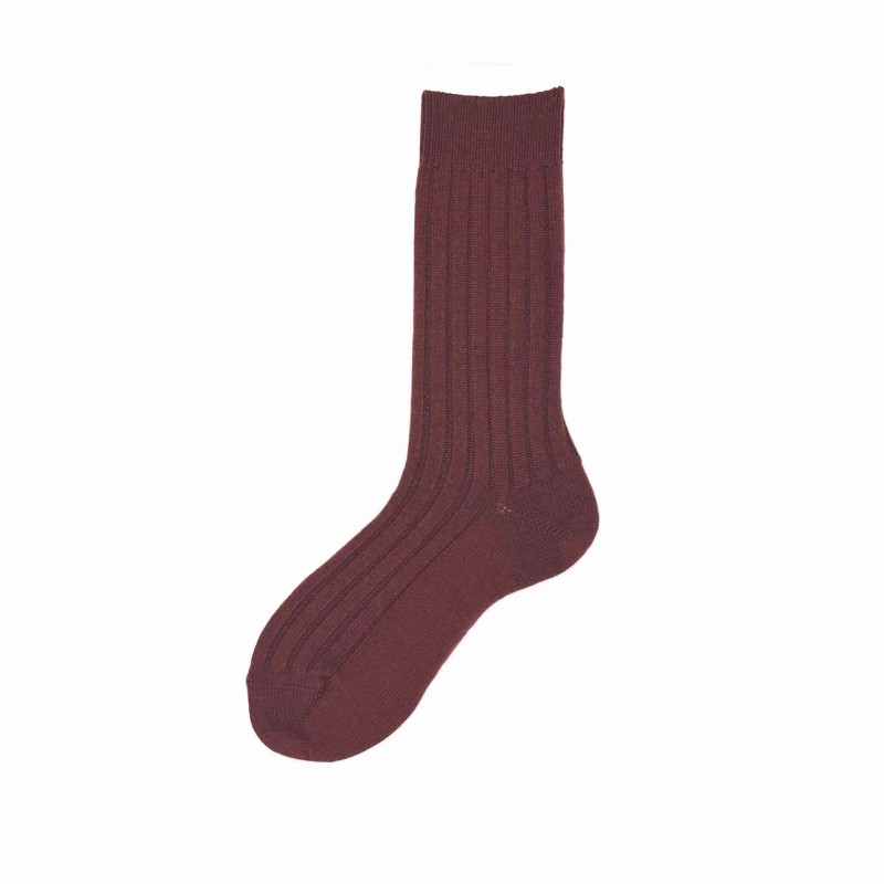 Calza corta in lana a costa Aster