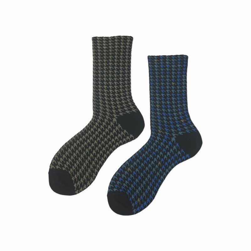 Calza corta in cotone pied de poule...