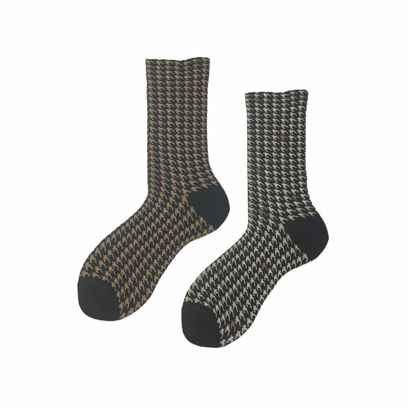 Calza corta in cotone pied de poule...