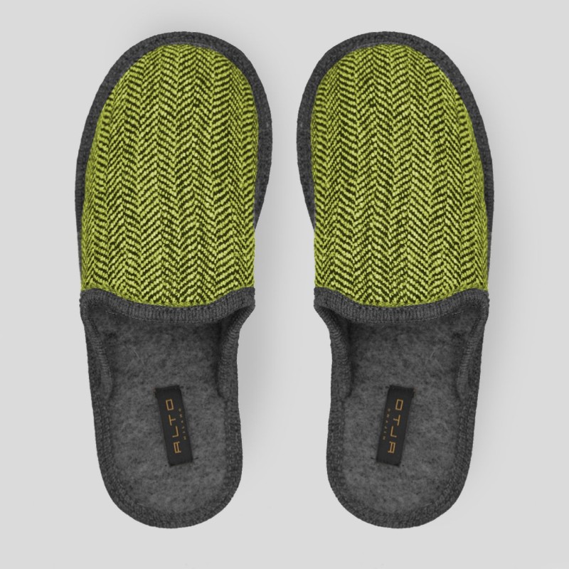 Ciabatta in lana in fantasia a lisca...