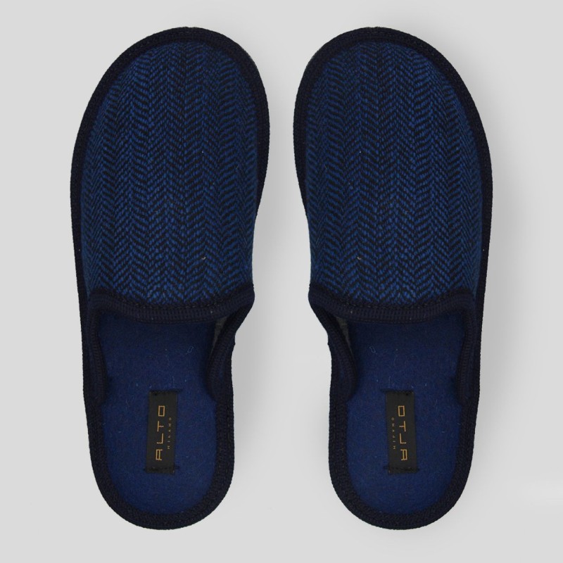 Ciabatta in lana in fantasia a lisca...