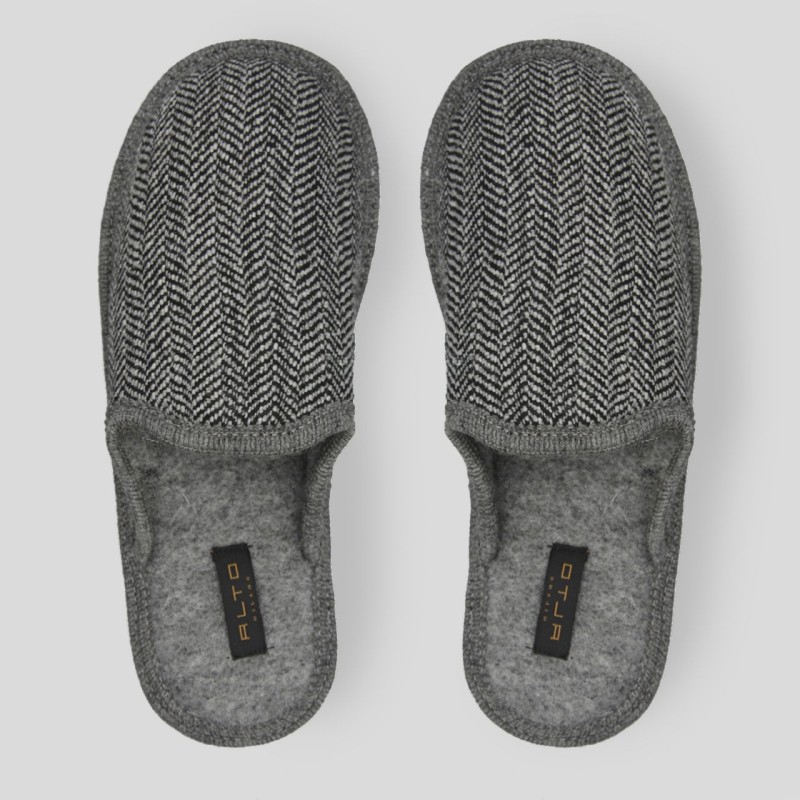 Ciabatta in lana in fantasia a lisca...