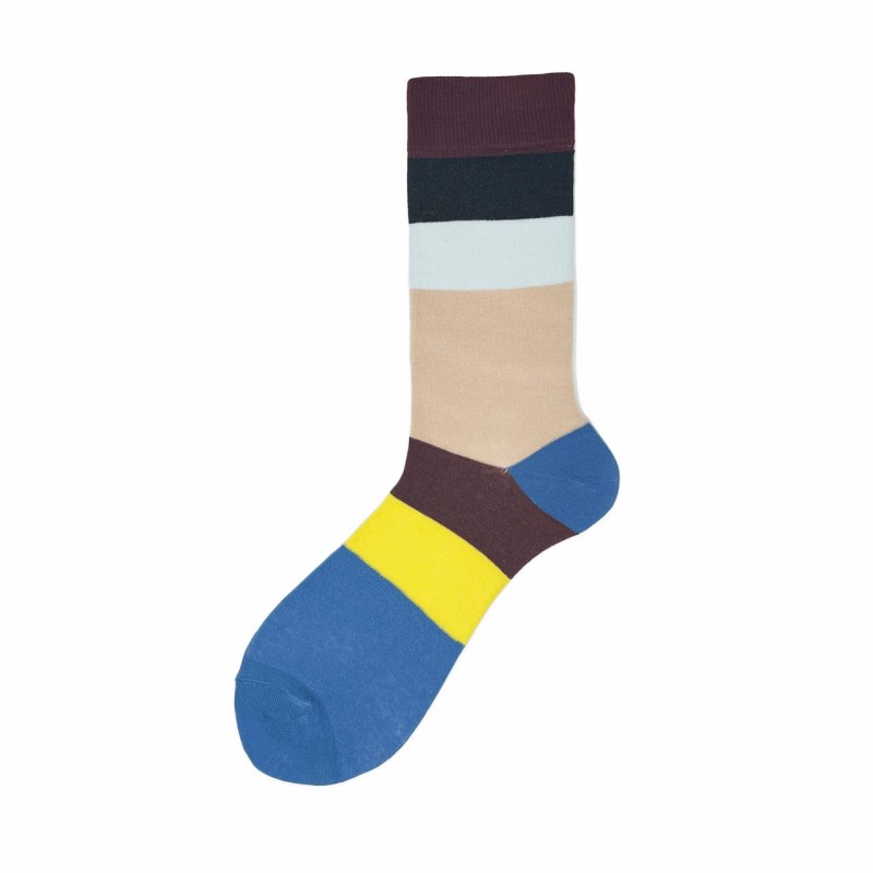 Calza corta in cotone con fasce...