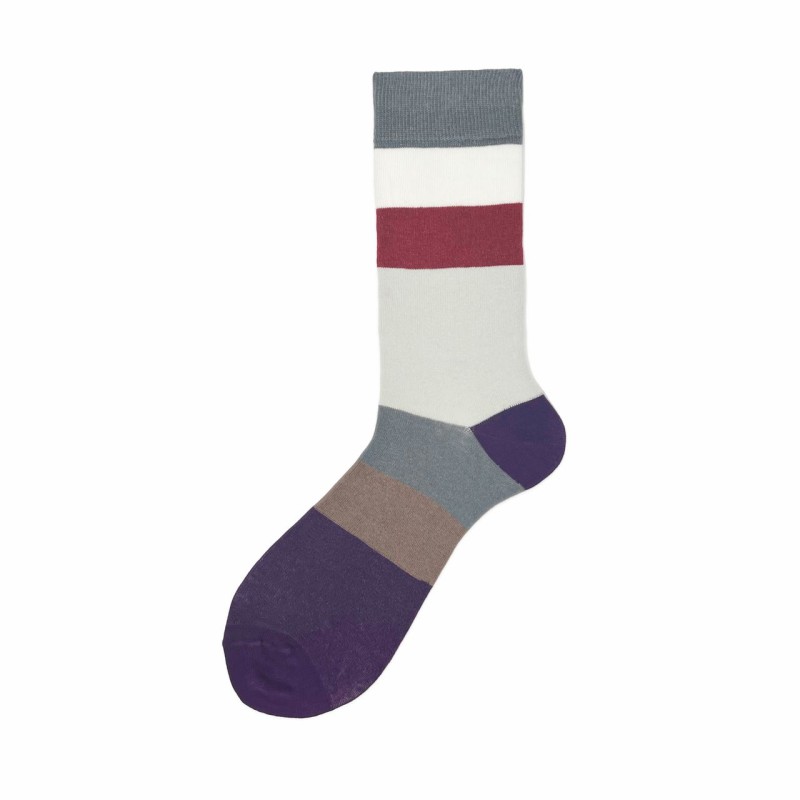 Calza corta in cotone con fasce...