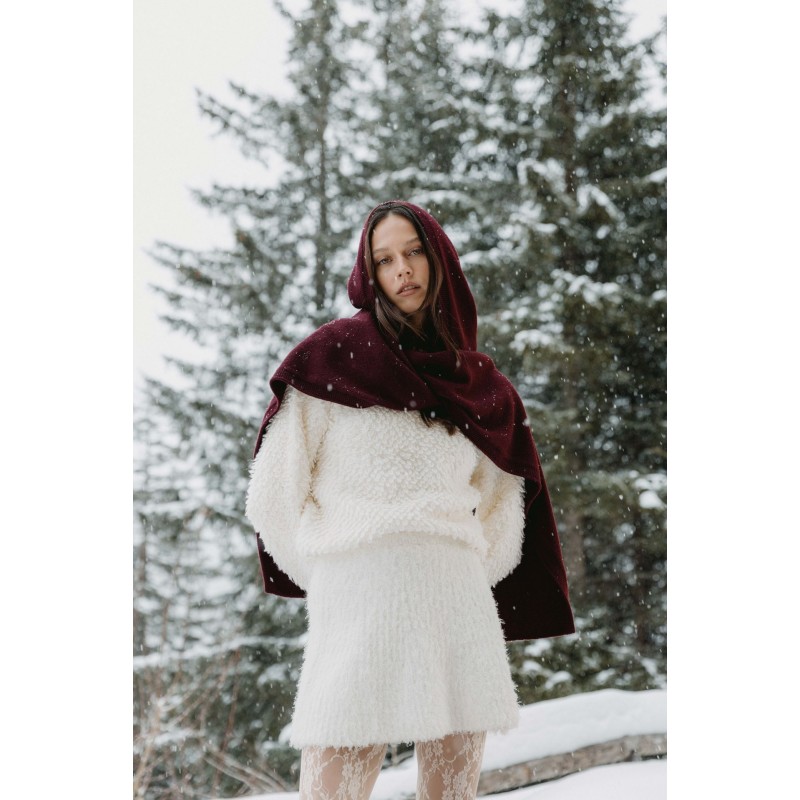 Sciarpa con cappuccio tinta unita