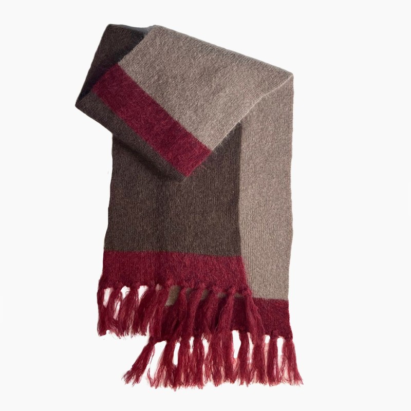 Sciarpa con frange a tre colori