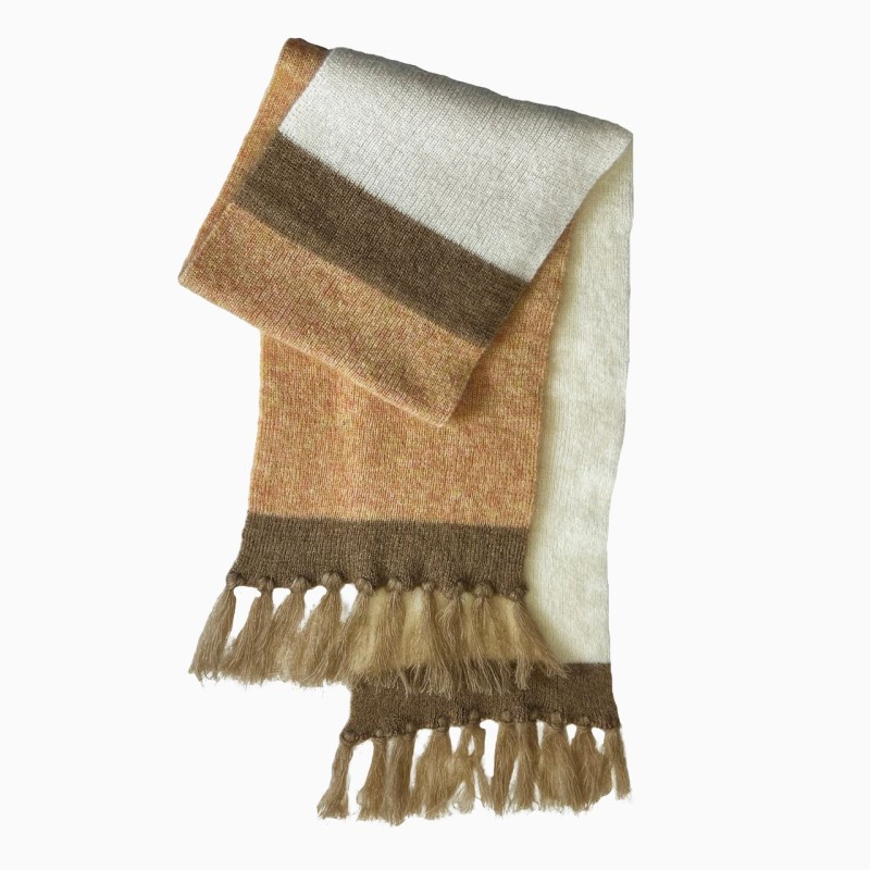 Sciarpa con frange a tre colori