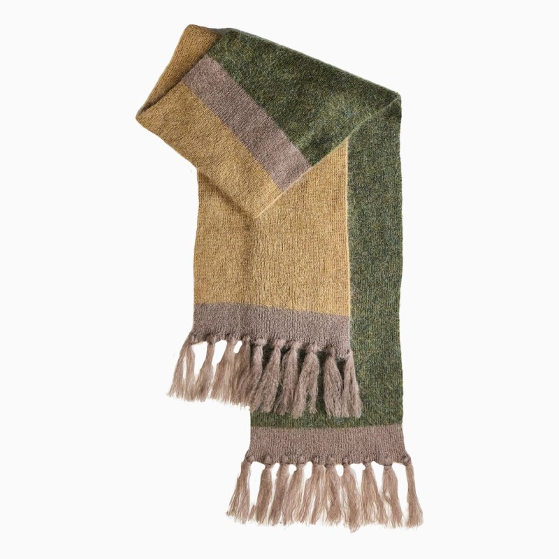 Sciarpa con frange a tre colori